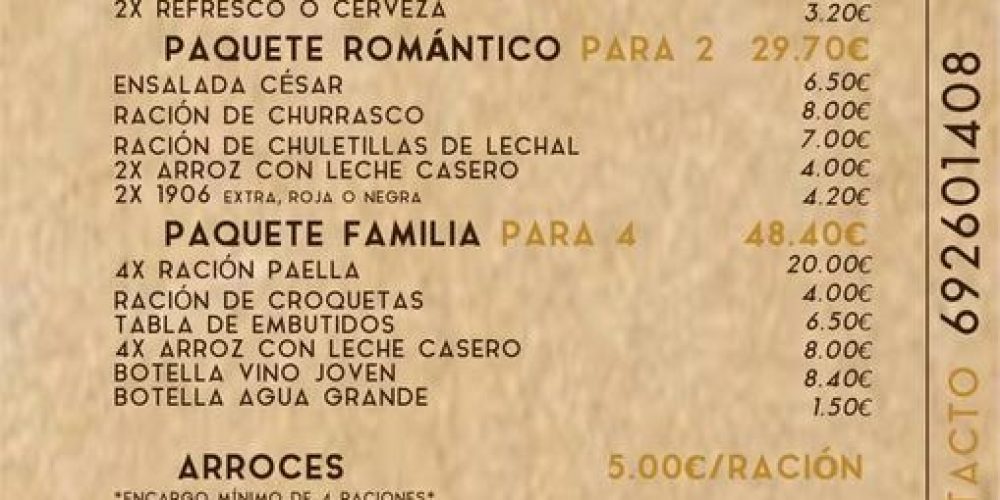 El restaurante «El Puente» ahora también a domicilio.